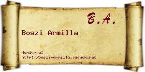 Boszi Armilla névjegykártya